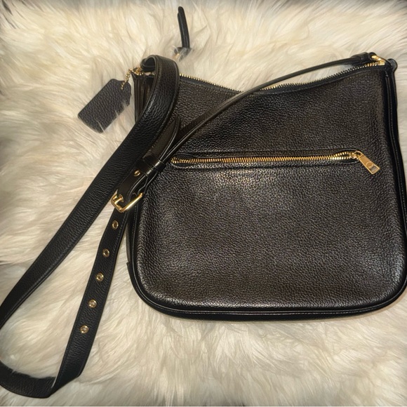 Coach Black Leather Shoulder Bag *AUTHENTIC* - Picture 7 of 8